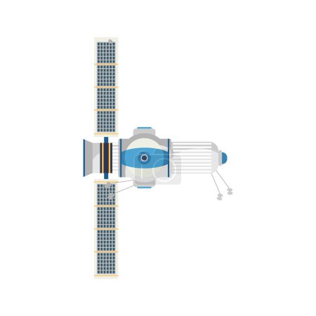 Space orbit satellite for GPS communication and surveillance vector illustration
