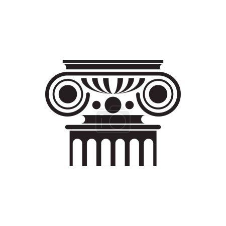 Illustration for Classic column capital black line icon, ancient construction decoration vector illustration - Royalty Free Image
