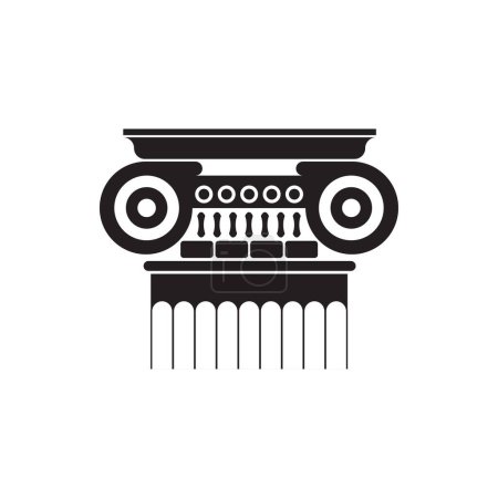 Illustration for Classic column capital black line icon, Ionic architectural order vector illustration - Royalty Free Image