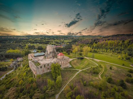 Ruins of the castle in the village of Rabsztyn, Poland.