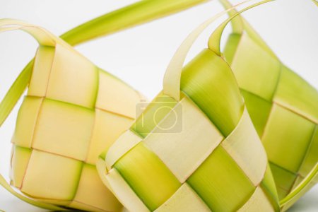 The basic ingredient for making ketupat lontong is made from coconut leaves