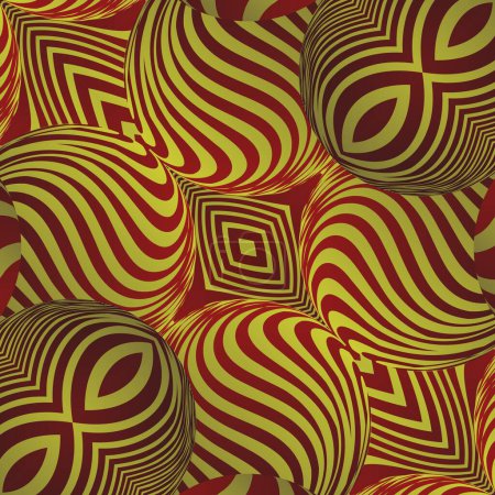 Ilustración de Fondo abstracto con textura sin costuras marrón rayado y colores amarillos dorados - Imagen libre de derechos