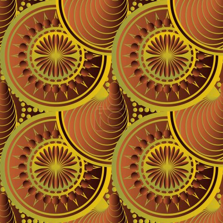 Ilustración de Fondo abstracto texturizado sin costuras en color marrón oscuro y amarillo dorado - Imagen libre de derechos