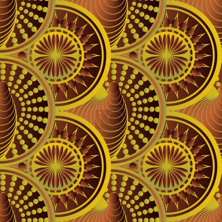 Ilustración de Fondo abstracto texturizado sin costuras en color marrón oscuro y amarillo dorado - Imagen libre de derechos