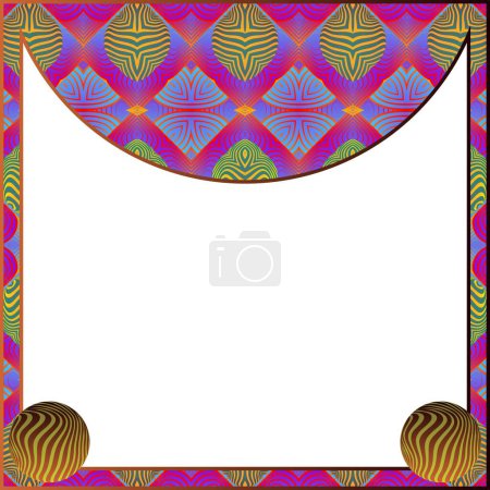 Illustration for Decorative frame in ethnic style Vector illustration for your design - Royalty Free Image