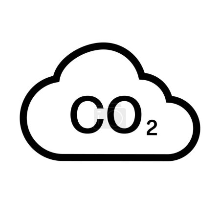 Illustration for CO2 icon. Carbon dioxide icon. Editable vector. - Royalty Free Image