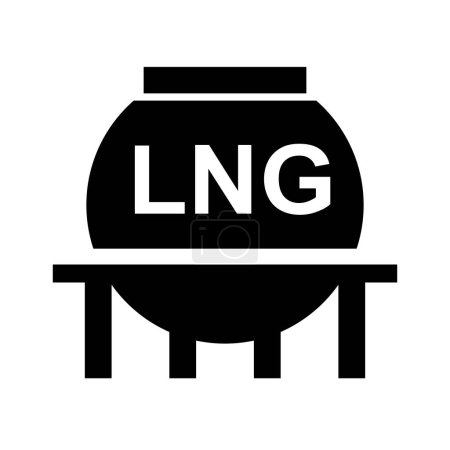 Ilustración de Icono de silueta de tanque de GNL. Soporte de gas. Vector editable. - Imagen libre de derechos