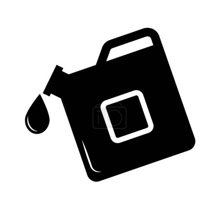 Illustration for Refueling silhouette icon from gasoline canister. Editable vector. - Royalty Free Image