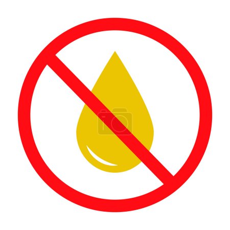 No oil sign. Regulation of crude oil and petroleum. Editable vector.