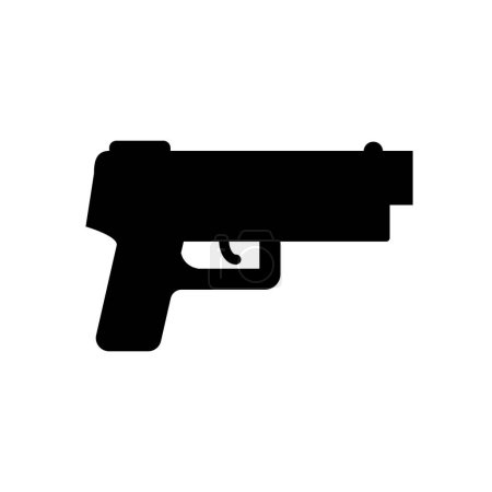 Pistolensymbol. Pistolenschützen-Ikone. Editierbarer Vektor.