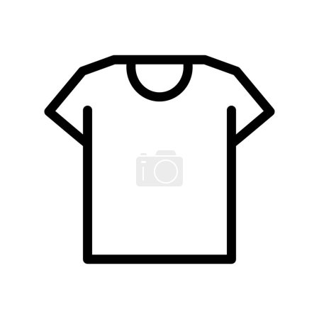 Illustration for Round neck t-shirt icon. Editable vector. - Royalty Free Image