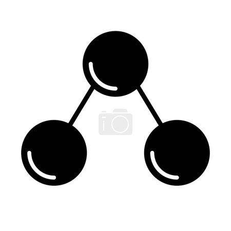 Illustration for Elemental connection silhouette icon. Molecule. Editable vector. - Royalty Free Image