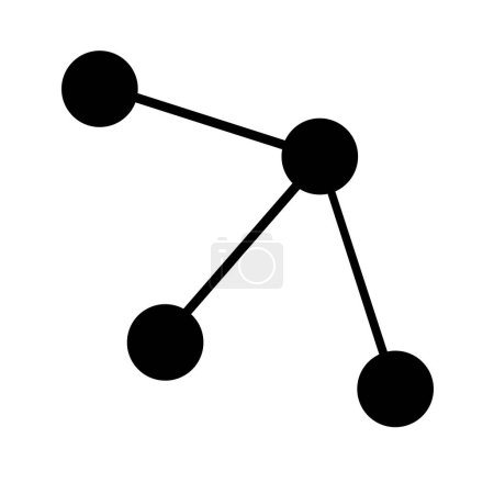 Illustration for Atom bonding silhouette icon. Editable vector. - Royalty Free Image