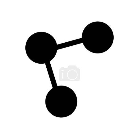 Illustration for Molecular structure silhouette icon. Chemistry. Editable vector. - Royalty Free Image