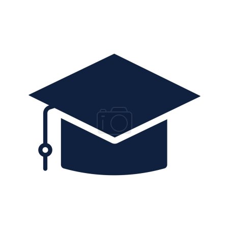Téléchargez les illustrations : Graduation cap. Mortarboard symbol. Editable vector. - en licence libre de droit