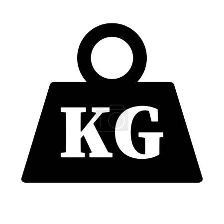 Illustration for Kilogram weight symbol. Muscle training icon. Editable vector. - Royalty Free Image