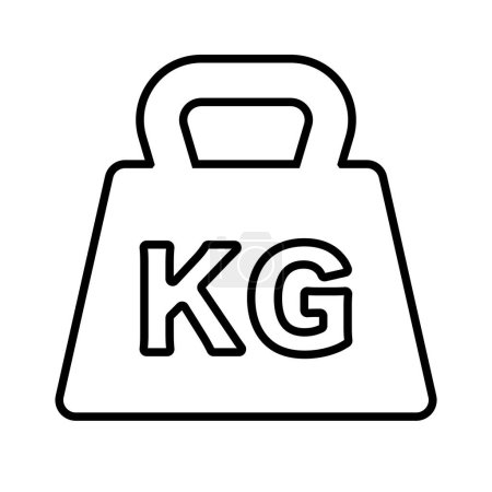 Illustration for KG weight icon. Muscle training equipment. Editable vector. - Royalty Free Image
