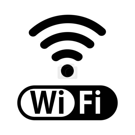 Illustration for Simple Wi-Fi icon and Wi-Fi logo. Editable vector. - Royalty Free Image