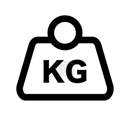 Illustration for KG kilogram symbol. Muscle and weight weighing. Editable vector. - Royalty Free Image