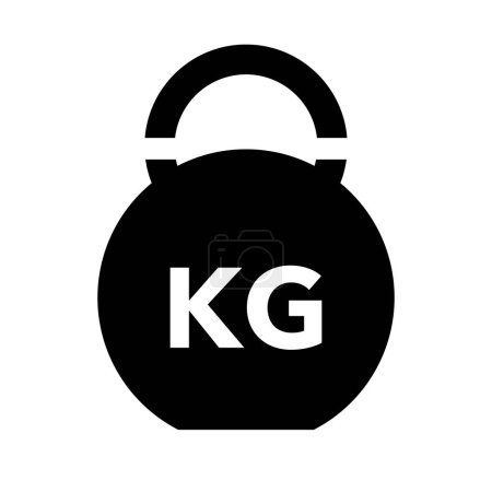 Illustration for KG weight silhouette icon. Kettlebell. Muscle training item. Editable vector. - Royalty Free Image