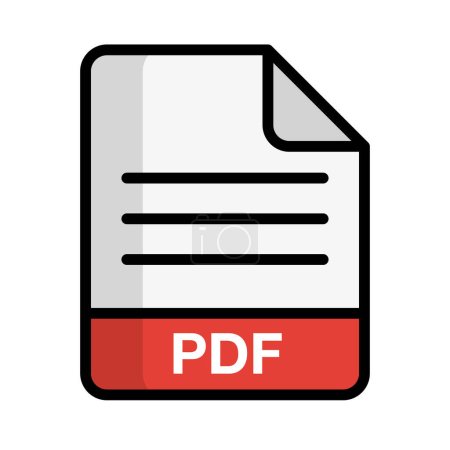 Illustration for PDF electronic document file icon. Editable vector. - Royalty Free Image