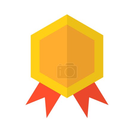 Illustration for Flat design gold medal icon. Award and prize. Editable vector. - Royalty Free Image