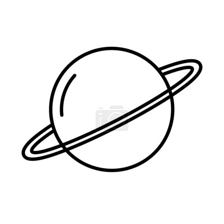 Illustration for Simple Saturn icon. Planet icon. Editable vector. - Royalty Free Image
