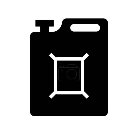 Illustration for Gasoline plastic container silhouette icon. Fuel canister. Editable vector. - Royalty Free Image