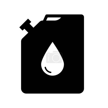 Illustration for Oil plastic canister silhouette icon. Fuel storage. Editable vector. - Royalty Free Image