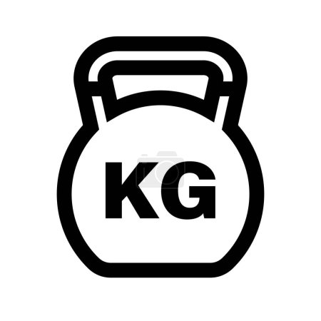 Illustration for Kilogram kettlebell icon. kg weight icon. Editable vector. - Royalty Free Image