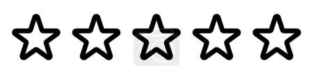Illustration for Simple five-star icon. Ratings and reviews. Ranking icons. Editable vector. - Royalty Free Image