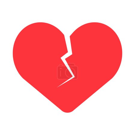 Téléchargez les illustrations : Icône coeur brisé. Amour perdu ou symbole de divorce. Vecteur modifiable. - en licence libre de droit