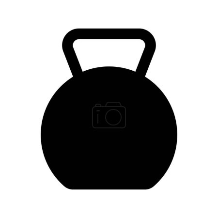Illustration for Kettlebell silhouette icon. Weight icon. Editable vector. - Royalty Free Image