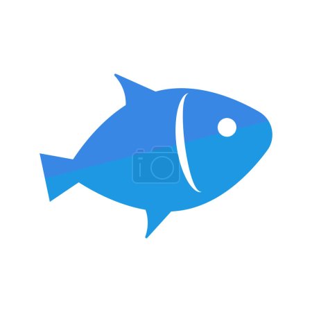 Illustration for Blue aquarium fish icon. Editable vector. - Royalty Free Image