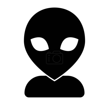 Ilustración de Icono de silueta extraterrestre extraterrestre. Vector editable. - Imagen libre de derechos