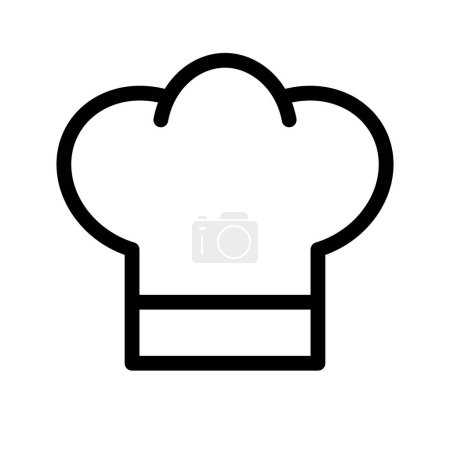 Téléchargez les illustrations : Simple icône de chapeau de chef. Chef de restaurant. Vecteur modifiable. - en licence libre de droit