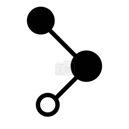 Illustration for Silhouette icon of atomic bond. Chemistry experiment. Editable vector. - Royalty Free Image