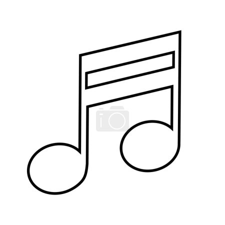 Illustration for Simple musical note icon. Music. Editable vector. - Royalty Free Image