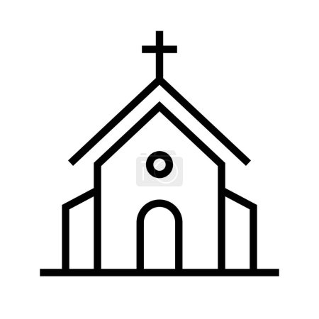 Icono de iglesia simple. Cristianismo. Vector editable.