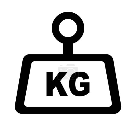 Illustration for Simple kilogram icon. kg. weight or mass. Editable vector. - Royalty Free Image
