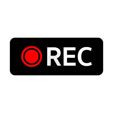 Illustration for REC icon for video camera recording. Editable vector. - Royalty Free Image
