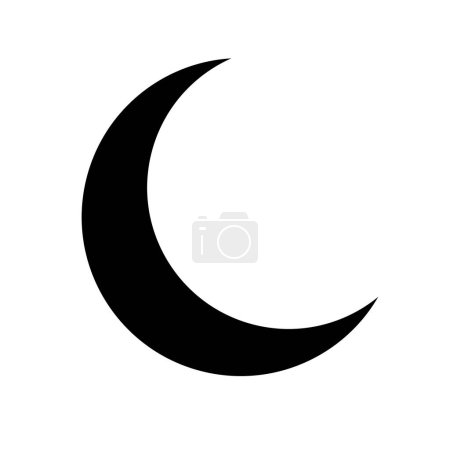 Icono de silueta de luna creciente. Señal nocturna. Vector editable.