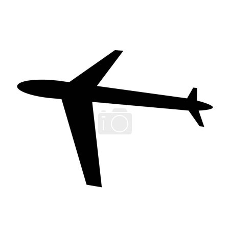 Illustration for Airplane icon in flight. Travel. Editable vector. - Royalty Free Image