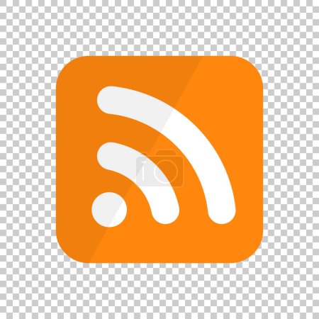 Illustration for RSS icon isolated on transparent background. News and blog subscription. Editable vector. - Royalty Free Image