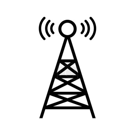 Téléchargez les illustrations : Icône de tour radio pour la communication sans fil. Vecteur modifiable. - en licence libre de droit