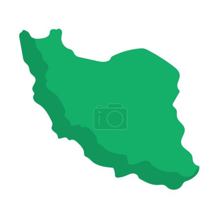 Ilustración de Diseño plano Irán mapa icono. Vector editable. - Imagen libre de derechos