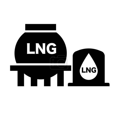 Ilustración de Icono de silueta de almacenamiento de GNL y tanque. Vector editable. - Imagen libre de derechos