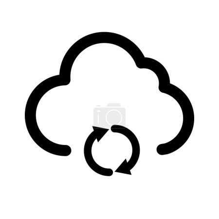 Téléchargez les illustrations : Icône synchrone de sauvegarde Cloud. Vecteur modifiable. - en licence libre de droit