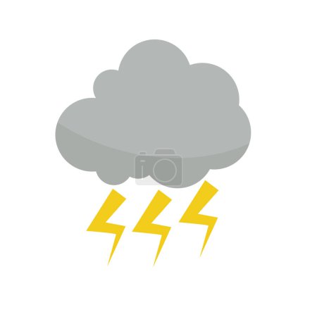 Illustration for Flat design thundercloud icon. Editable vector. - Royalty Free Image