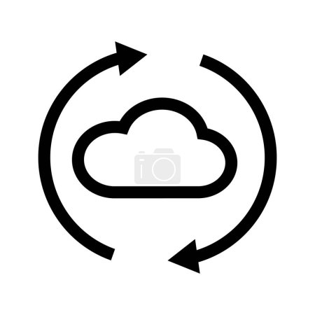 Téléchargez les illustrations : Icône de sauvegarde Cloud simple. Synchronisation du stockage Cloud. Vecteur modifiable. - en licence libre de droit